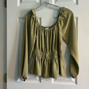 Nine West Long Sleeve Off The Shoulder Blouse